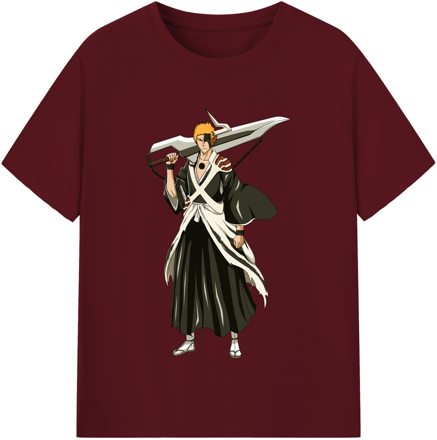 （画像用） ブリーチ 黒崎一護（くろさき いちご）BLEACH Kurosaki Ichigo 綿100％半袖Tシャツ（フロントプリント）